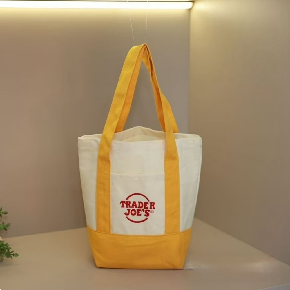 Trader Joe's Yellow Mini Canvas Tote Bag